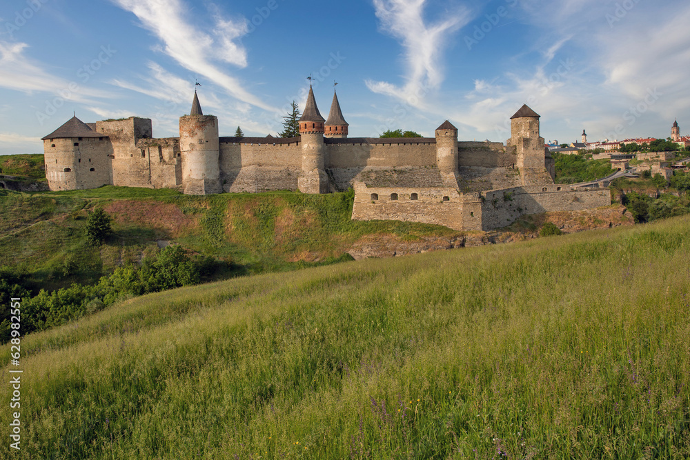 Fototapeta premium Castle in the historic part of Kamianets-Podilskyi, Ukraine.