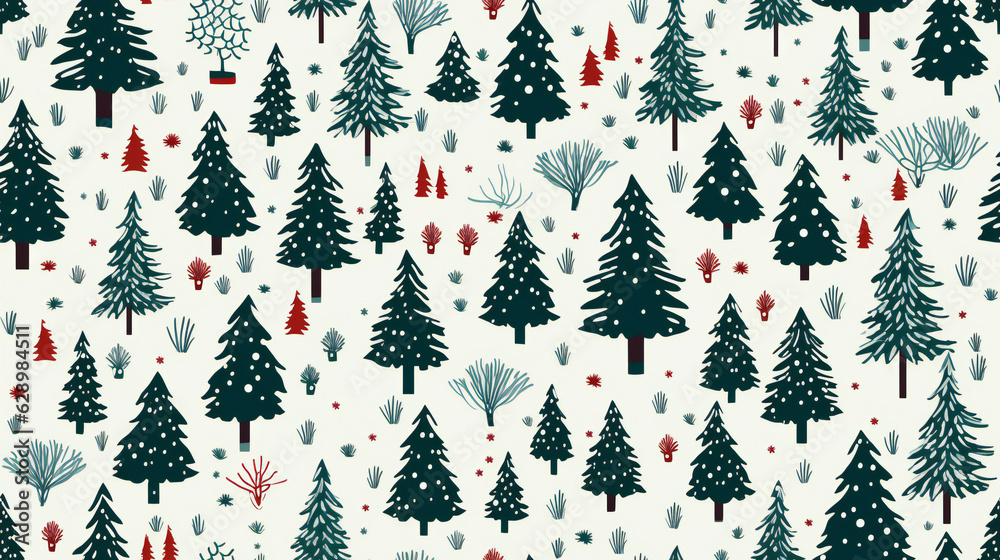 seamless pattern Christmas trees green and white seamless pattern Christmas trees green and white