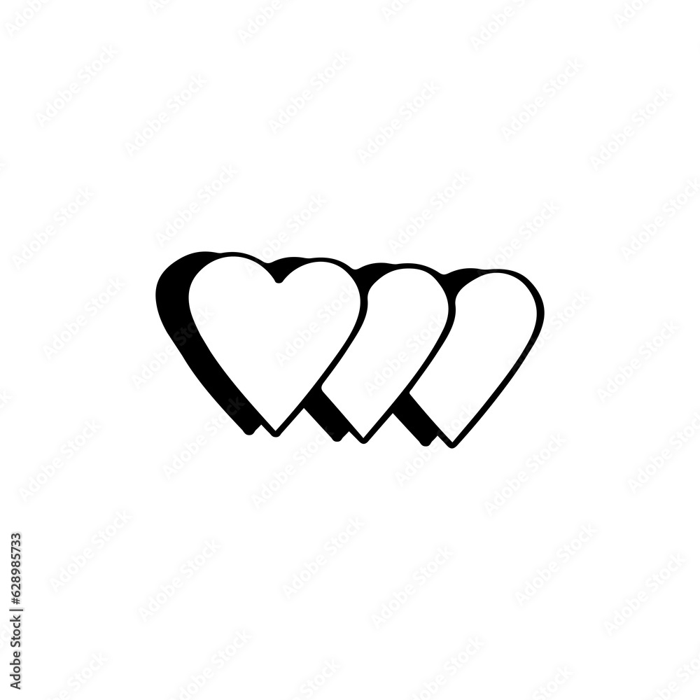 vector illustration of three hearts concept vector illustration of three hearts concept