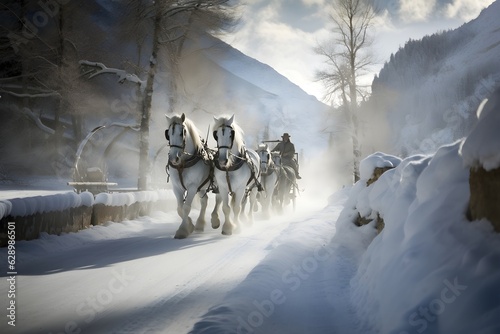 Winter Carriage Ride with Majestic Horses