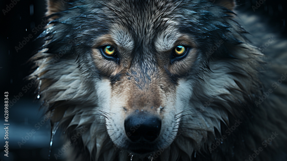 a wolf in the forest.generative ai