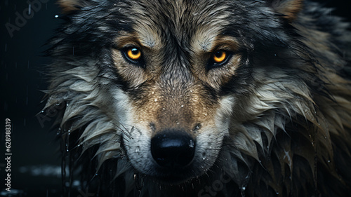 a wolf in the forest.generative ai