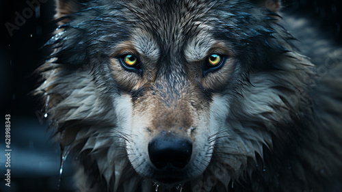 a wolf in the forest.generative ai