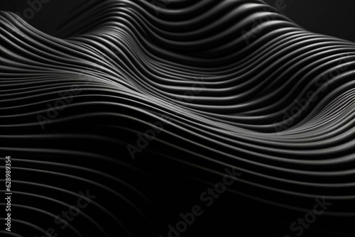 Abstract background with undulating black lines. Copy-space available. Generative AI