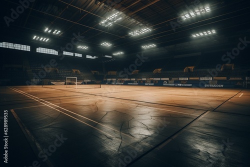 Indoor football arena. Generative AI