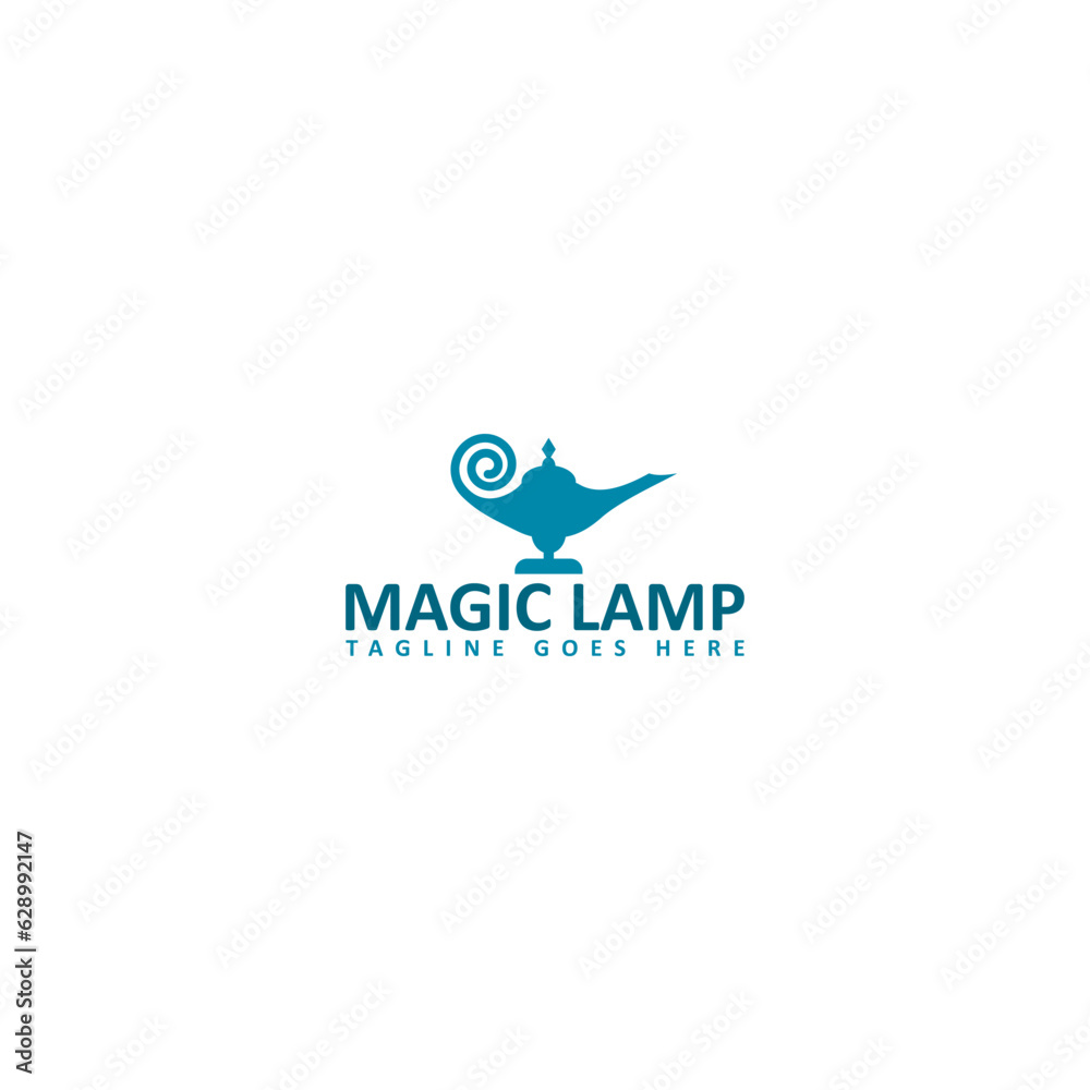 Obraz premium Magic lamp logo template isolated on white background