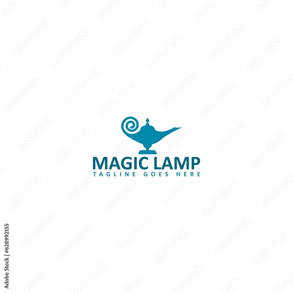Obraz premium Magic lamp logo template isolated on white background