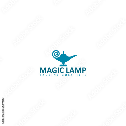 Magic lamp logo template isolated on white background