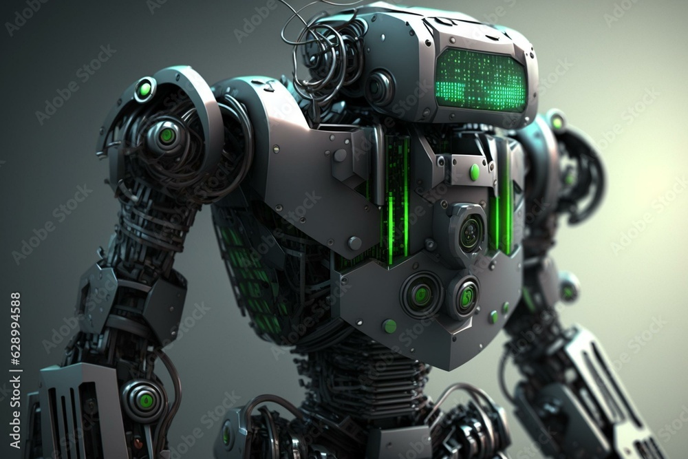 Modern 3D robot utilizing advanced software. Generative AI Modern 3D robot utilizing advanced software. Generative AI