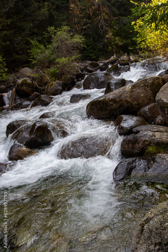 Demyanitsa River. Spring mountain landscape. Demyanitsa River. Spring mountain landscape.