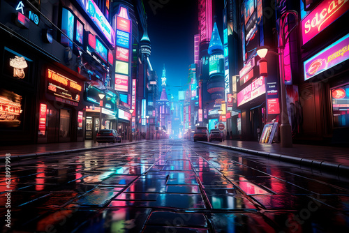 futuristic city scene. abstract Generative AI 