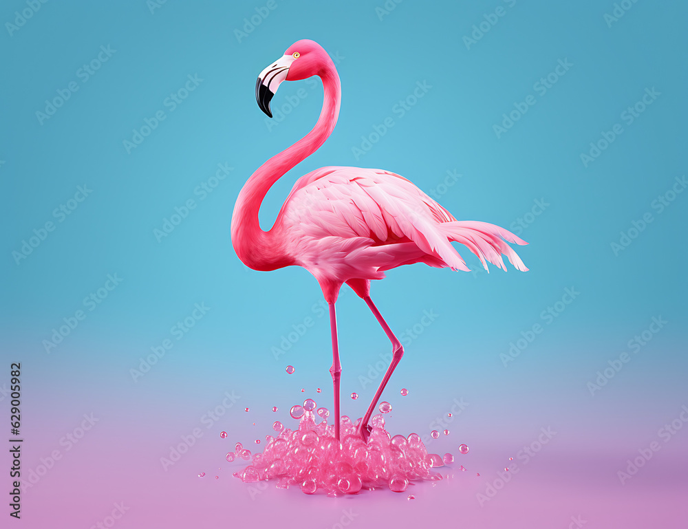Fotobehang Flamingo pink flamingo bird #629005982