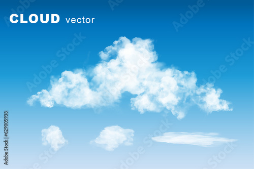 Background with clouds on blue sky. Vector background