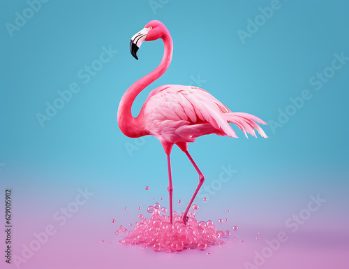 pink flamingo bird
