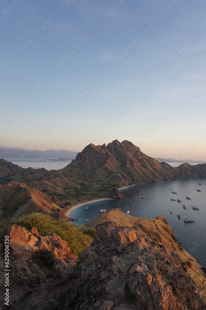 panorama view top of padar island 