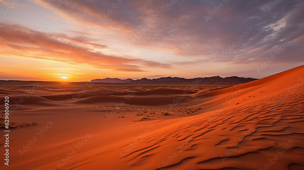 Desert in the background of a beautiful sunset.