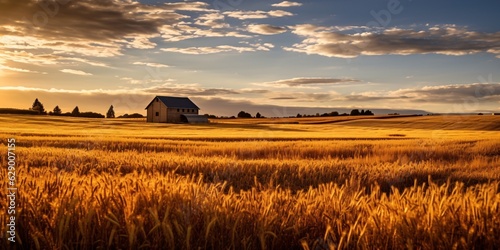 Wheat field. Evening over golden wheat fields. Farming, agriculture farm. golden pure wheat field , landscape wheat summer field sun sky nature, rustic background.