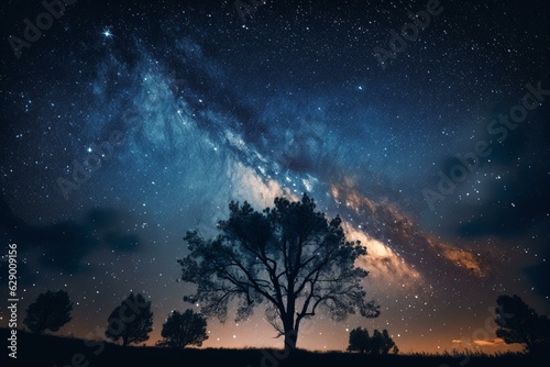 Starry night sky with Milky Way. Generative AI