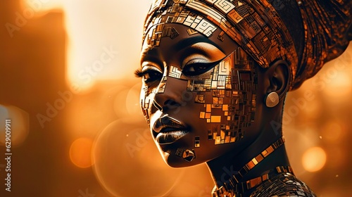 beauty shot of young african woman photo