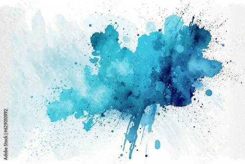 Hand-painted blue watercolor texture for background. Generative AI