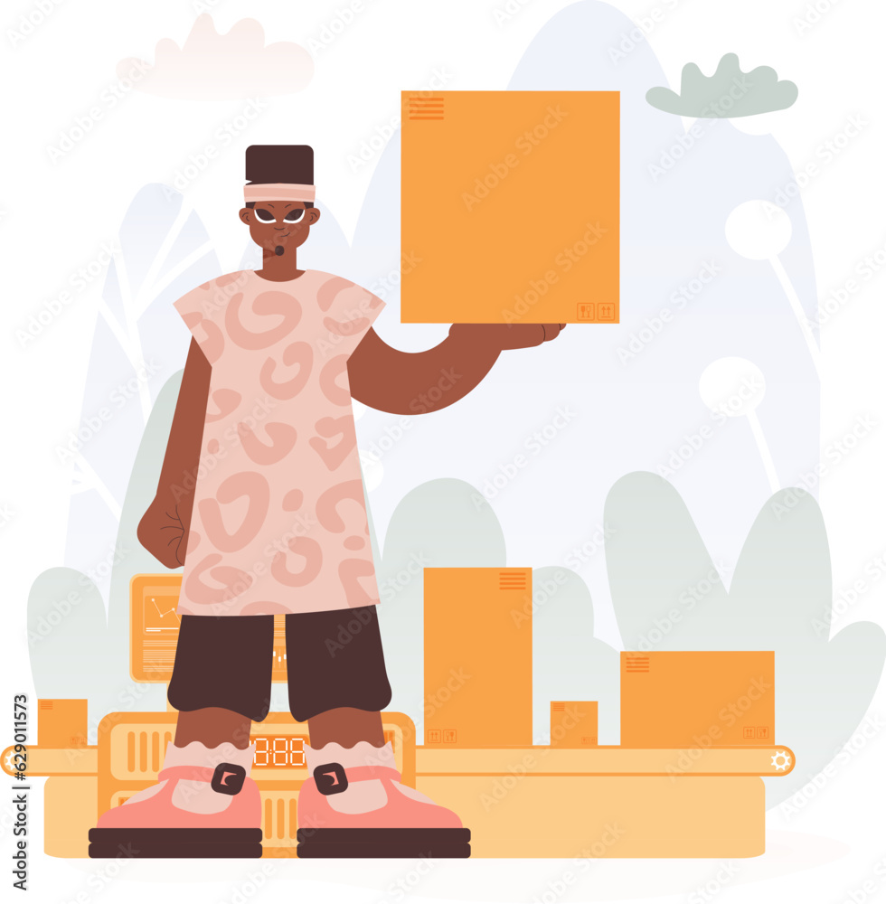 Shot in Advance. Boy with Box on Transport. Shot in Advance. Boy with Box on Transport.