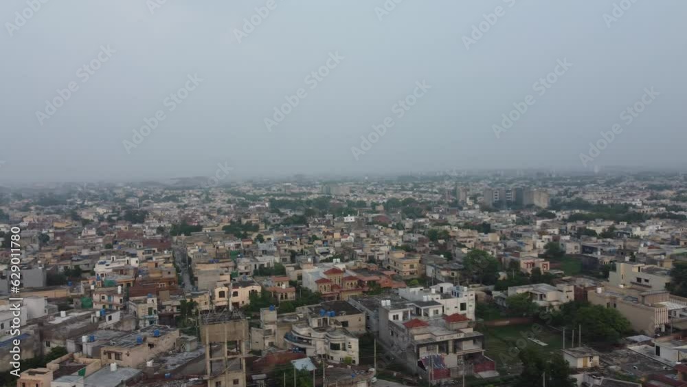 Drone view of residential area in Lahore, Pakistan. Drone view of residential area in Lahore, Pakistan.