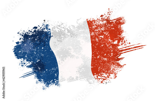 French flag. French flag with grunge effect - vector illustration