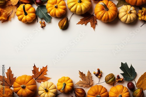 autumn background with pumpkin and leaves