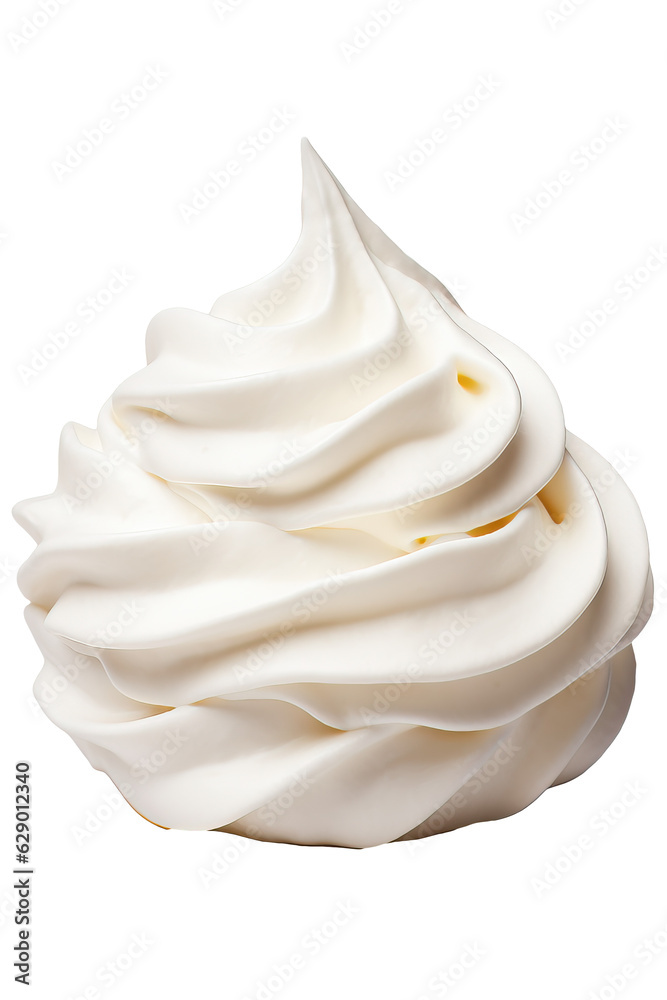 Isolated whipped cream on transparent background, cutout	
