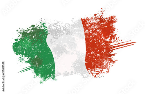 Italy, Italian flag with grunge effect - vector illustration