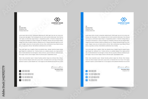 Modern Corporate Business Letterhead Design Template With Red, Blue, Green and Yellow