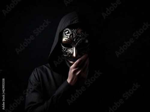 Dark Stranger with mask, generative ai