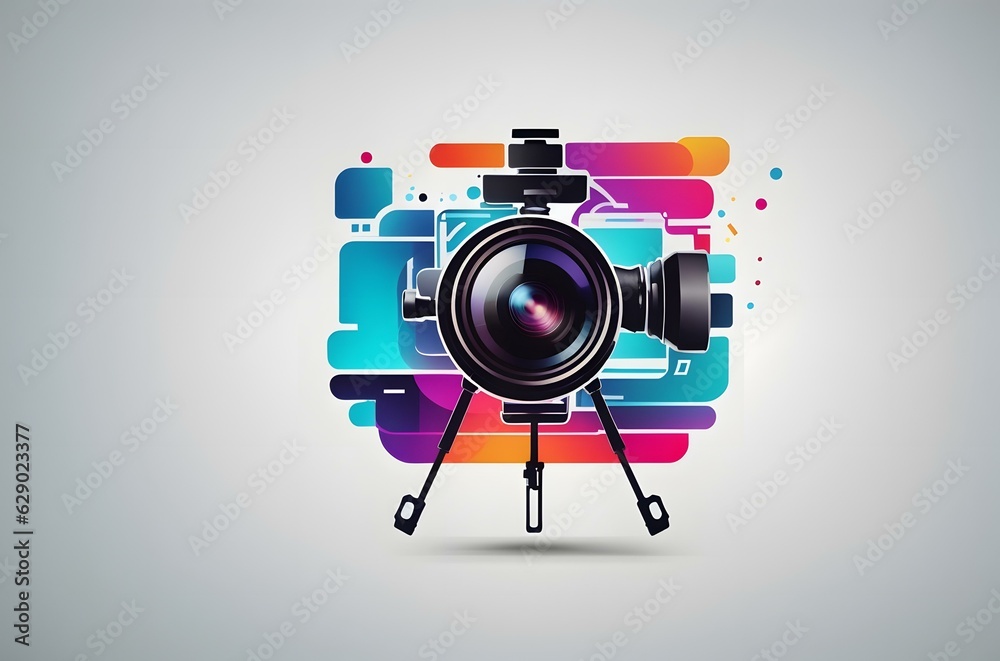 Fototapeta premium A camera on a white background Generative AI