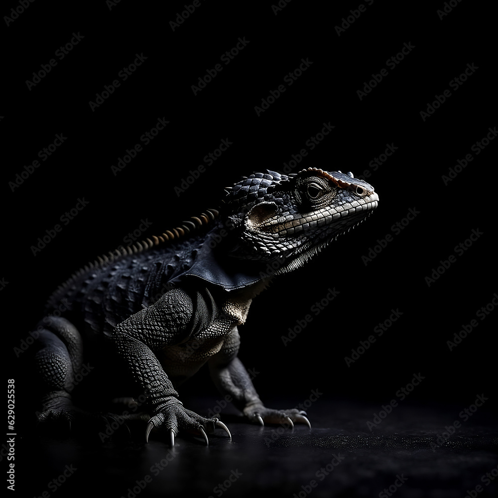 Obraz premium Lizard on a black background