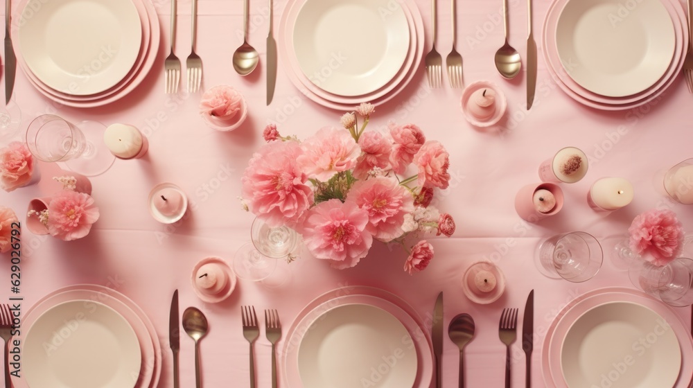 Dinner party table setting Stock Illustration | Adobe Stock