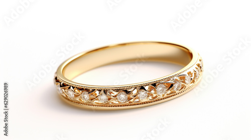 gold bracelet isolated on white background. Generative Ai. 