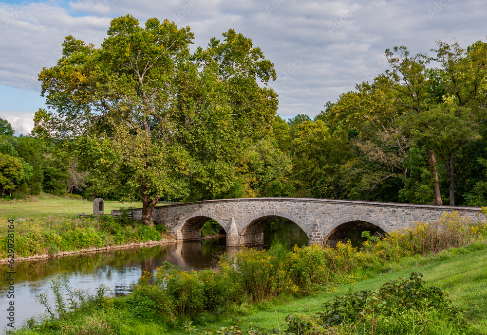 Burnside Bridge on a Late Summer Afternoon, Antietam National Battlefield, Maryland USA
