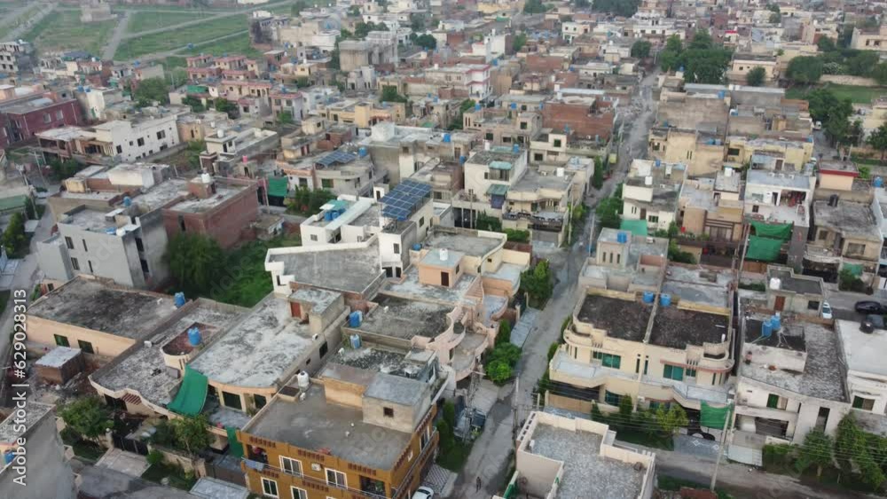 Drone view of residential area in Lahore, Pakistan. Drone view of residential area in Lahore, Pakistan.