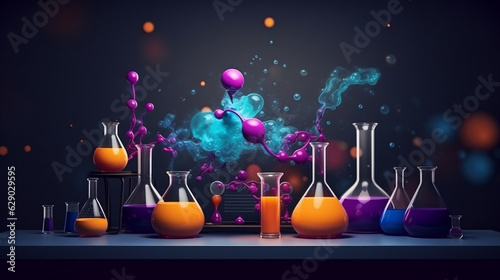 abstract background in chemical laboratory. Generative Ai. 