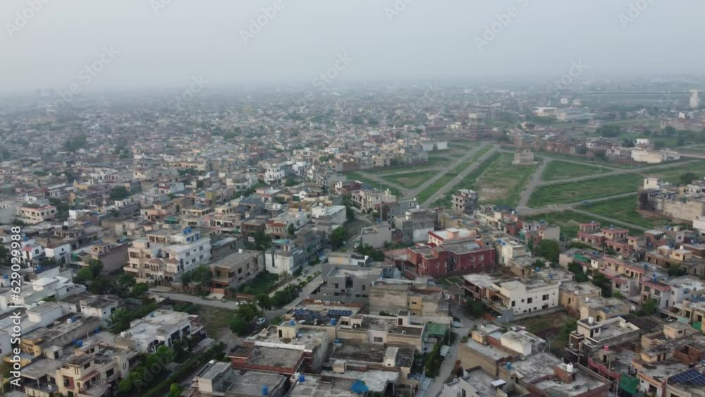 Drone view of residential area in Lahore, Pakistan. Drone view of residential area in Lahore, Pakistan.