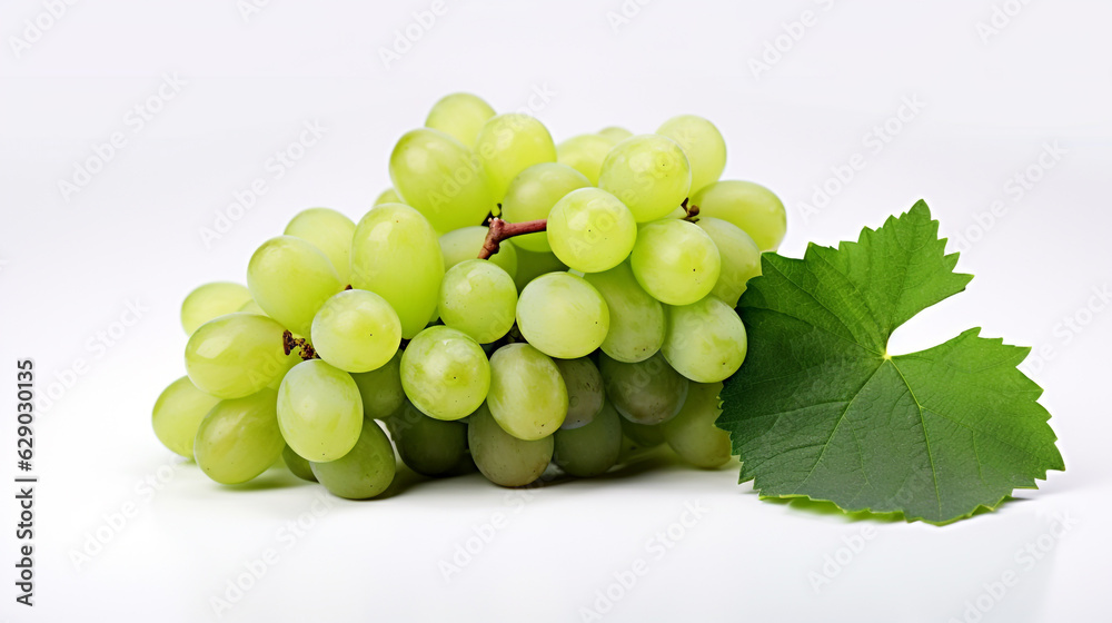 bunch of grapes on a white background for your design. Generative Ai. bunch of grapes on a white background for your design. Generative Ai.