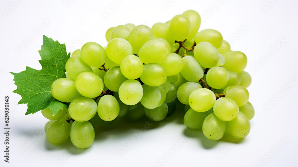 large bunch of grapes on a white background. Generative Ai. large bunch of grapes on a white background. Generative Ai.