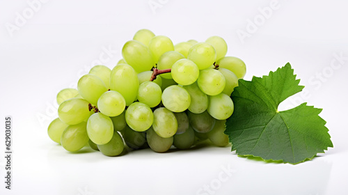 bunch of grapes on a white background for your design. Generative Ai. 