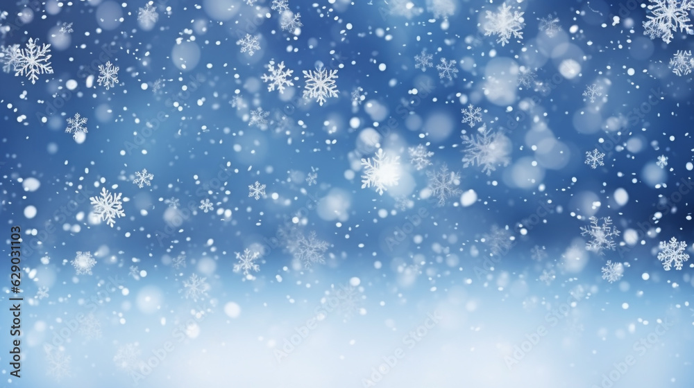 beautiful christmas background with snowflakes. Generative Ai. 
