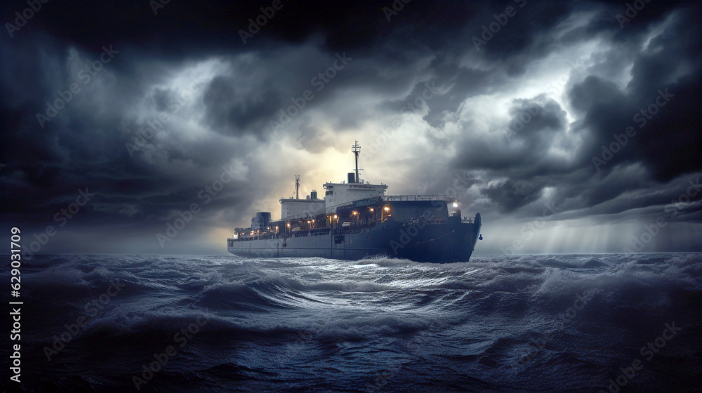 ship at sea when the storm comes. Generative Ai. ship at sea when the storm comes. Generative Ai.