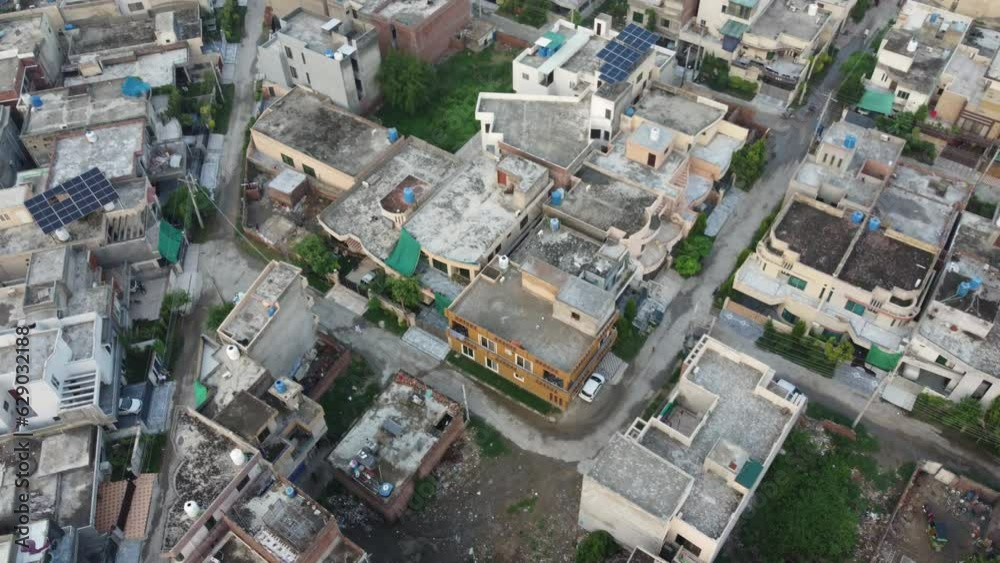 Drone view of residential area in Lahore, Pakistan. Drone view of residential area in Lahore, Pakistan.