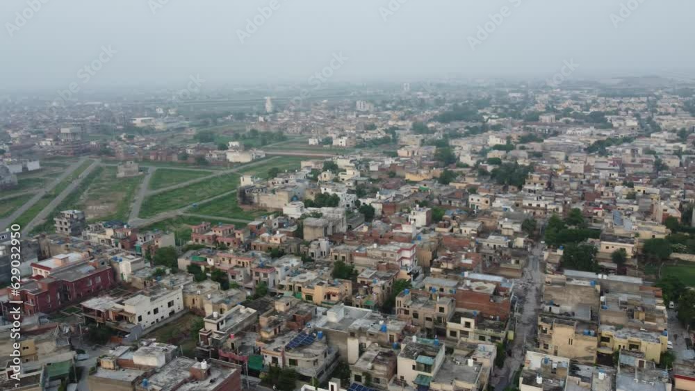 Drone view of residential area in Lahore, Pakistan. Drone view of residential area in Lahore, Pakistan.