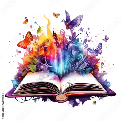 magic book with magic light