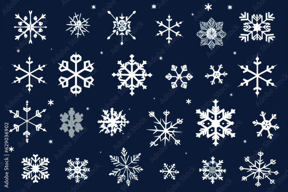 Winter snow flakes doodles vector, christmas Winter snow flakes doodles vector, christmas