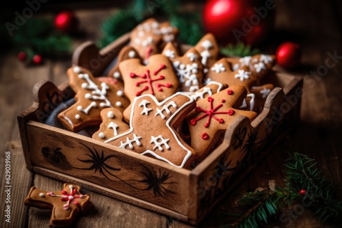 homemade Christmas gingerbread for Christmas on the table. holiday concept © Margo_Alexa